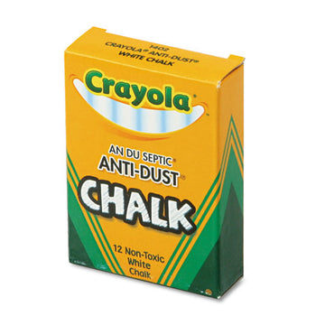 Crayola® Nontoxic Anti-dust Chalk, White, 12 Sticks-box freeshipping - TVN Wholesale